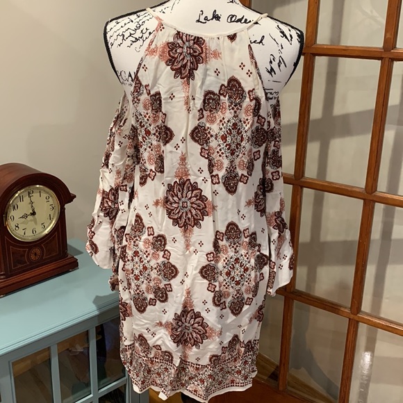 Forever 21 Floral Spaghetti-Strap Cold Shoulder Dress, Size Medium - Picture 2 of 8